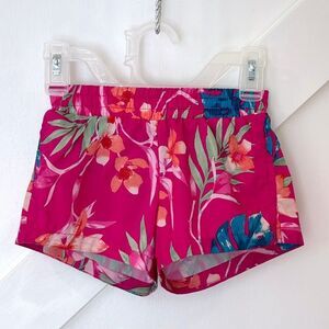 EUC Tropical Floral Go Dry Active Silky Running Athletic Sports Shorts